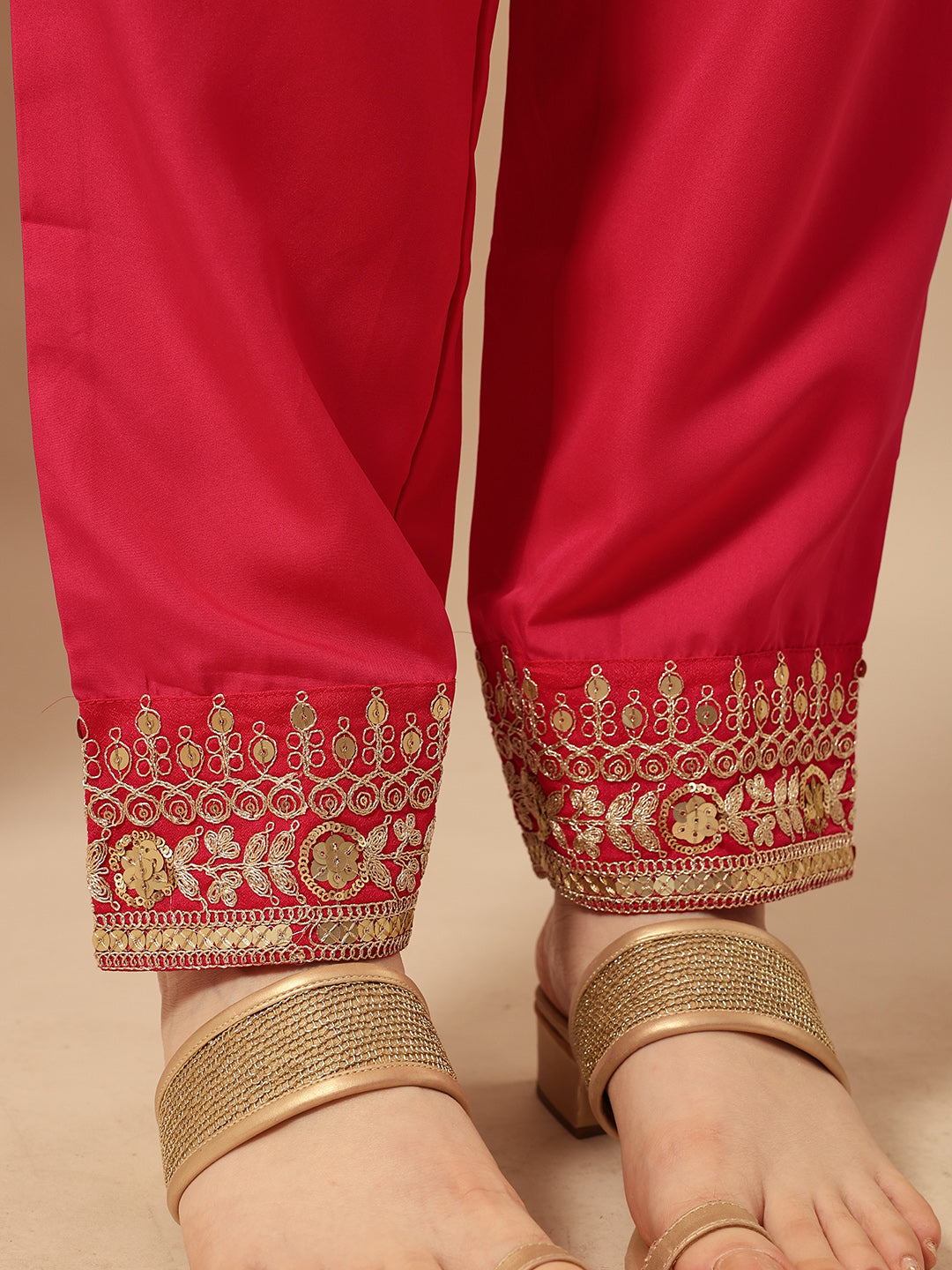 Rich Pink A Line Kurta Sets