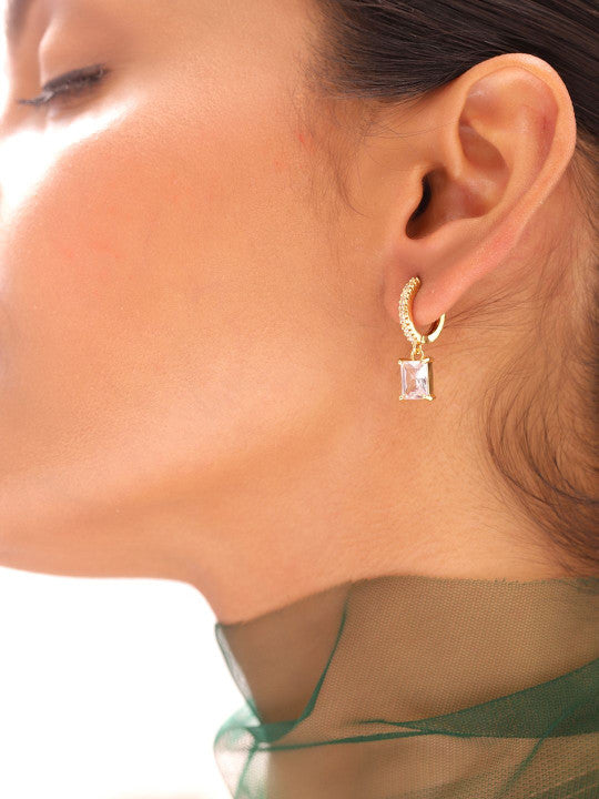 Ishin Black Colour Gold Plated Pearl Drop