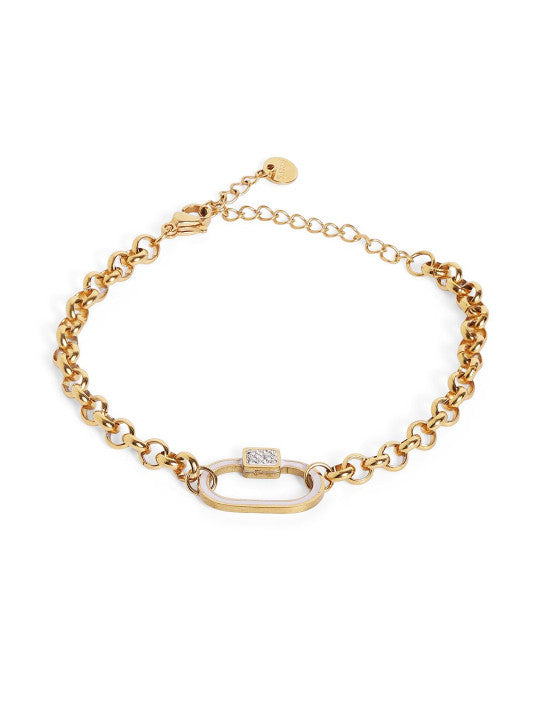 Ishin White Colour Gold Plated Artificial Stones And Beads Armlet