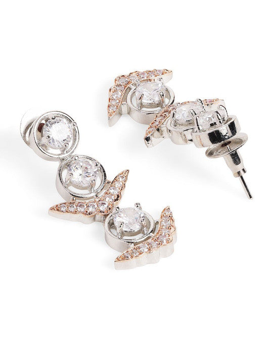 Ishin White  Colour Silver Plated American Diamond Jewellery Set