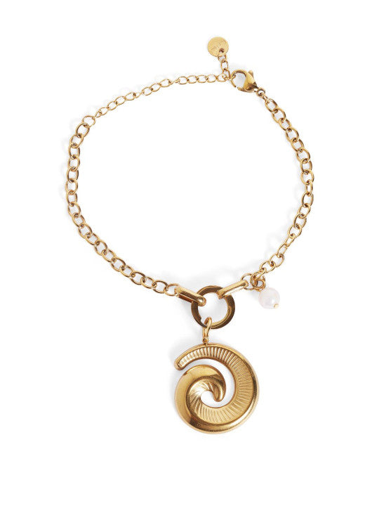 Ishin Gold Colour Gold Plated Artificial Stones And Beads Armlet