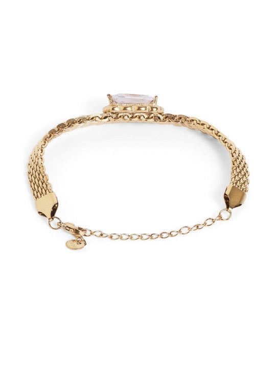 Ishin White Colour Gold Plated Artificial Stones And Beads Armlet