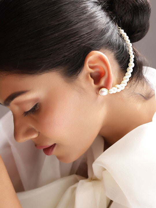 Ishin Red Colour Silver Plated American Diamond Drop Earring