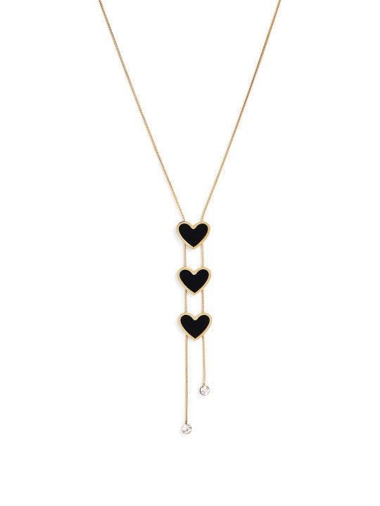 Ishin Black  Colour Gold Plated Artificial Stones And Beads Chain