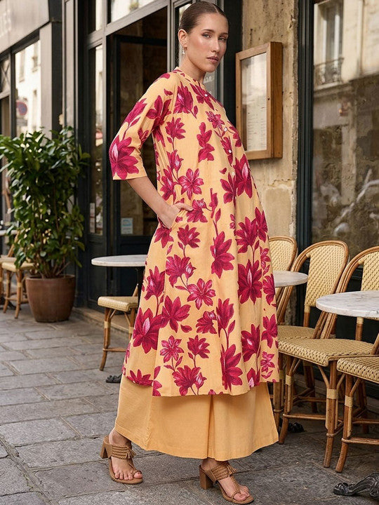 Comfy Yellow Pratidin Printed Kurta sets