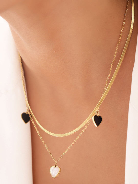 Ishin Black  Colour Gold Plated Artificial Stones And Beads Chain