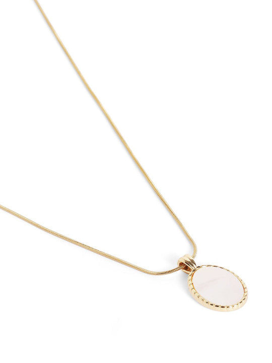 Ishin White  Colour Gold Plated Artificial Stones And Beads Chain