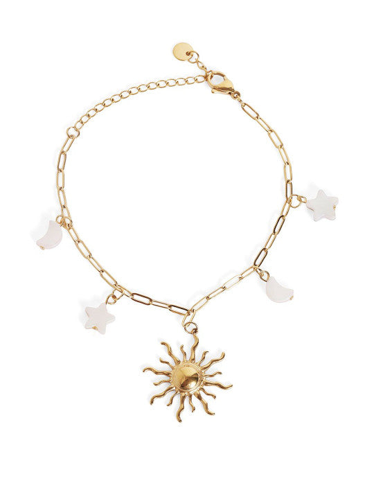 Ishin Multi Colour Gold Plated Artificial Stones And Beads Armlet