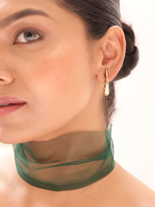 Ishin Gold Colour Gold Plated Stud Earring
