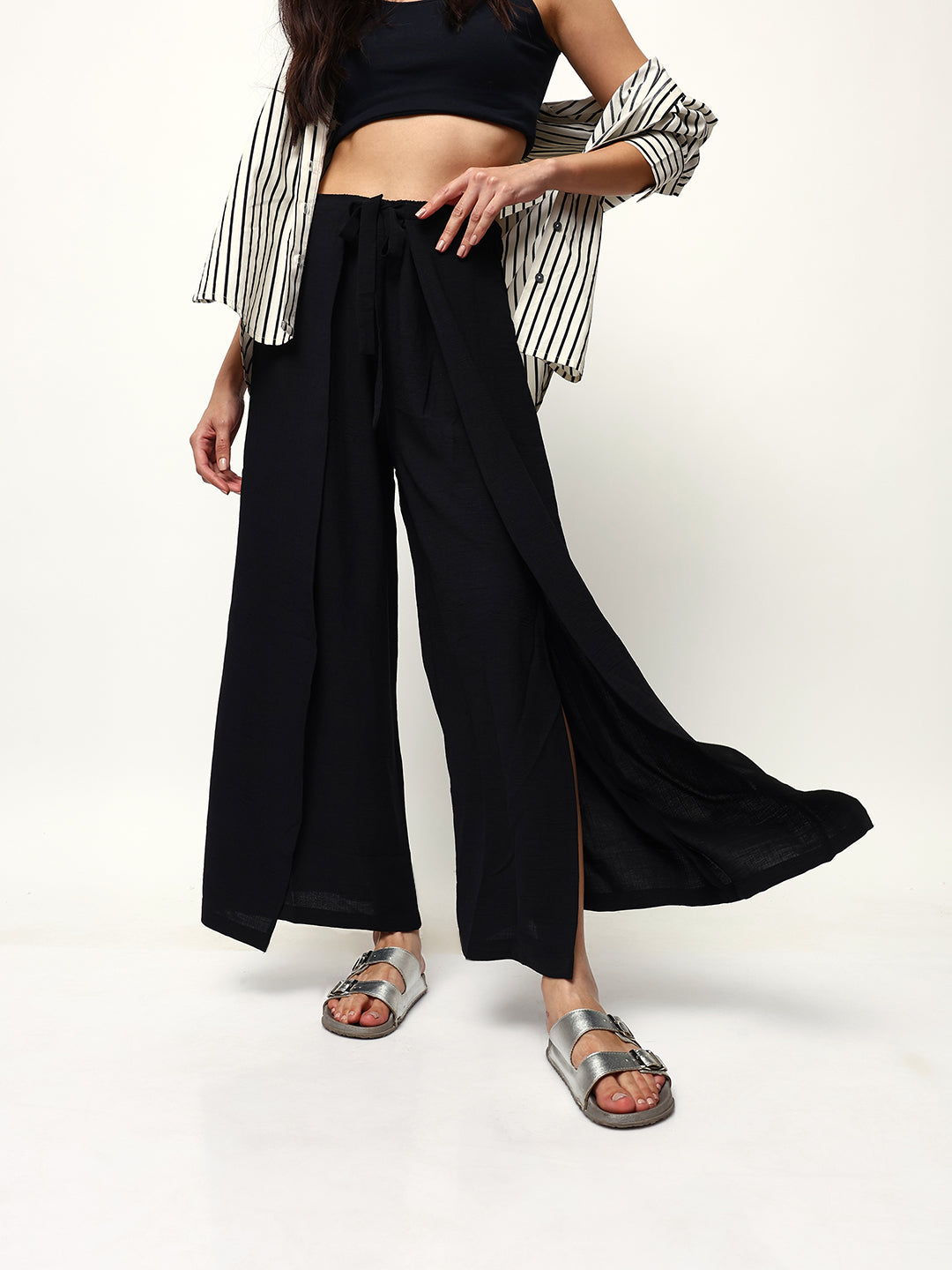 Comfy Black  Flared Trouser