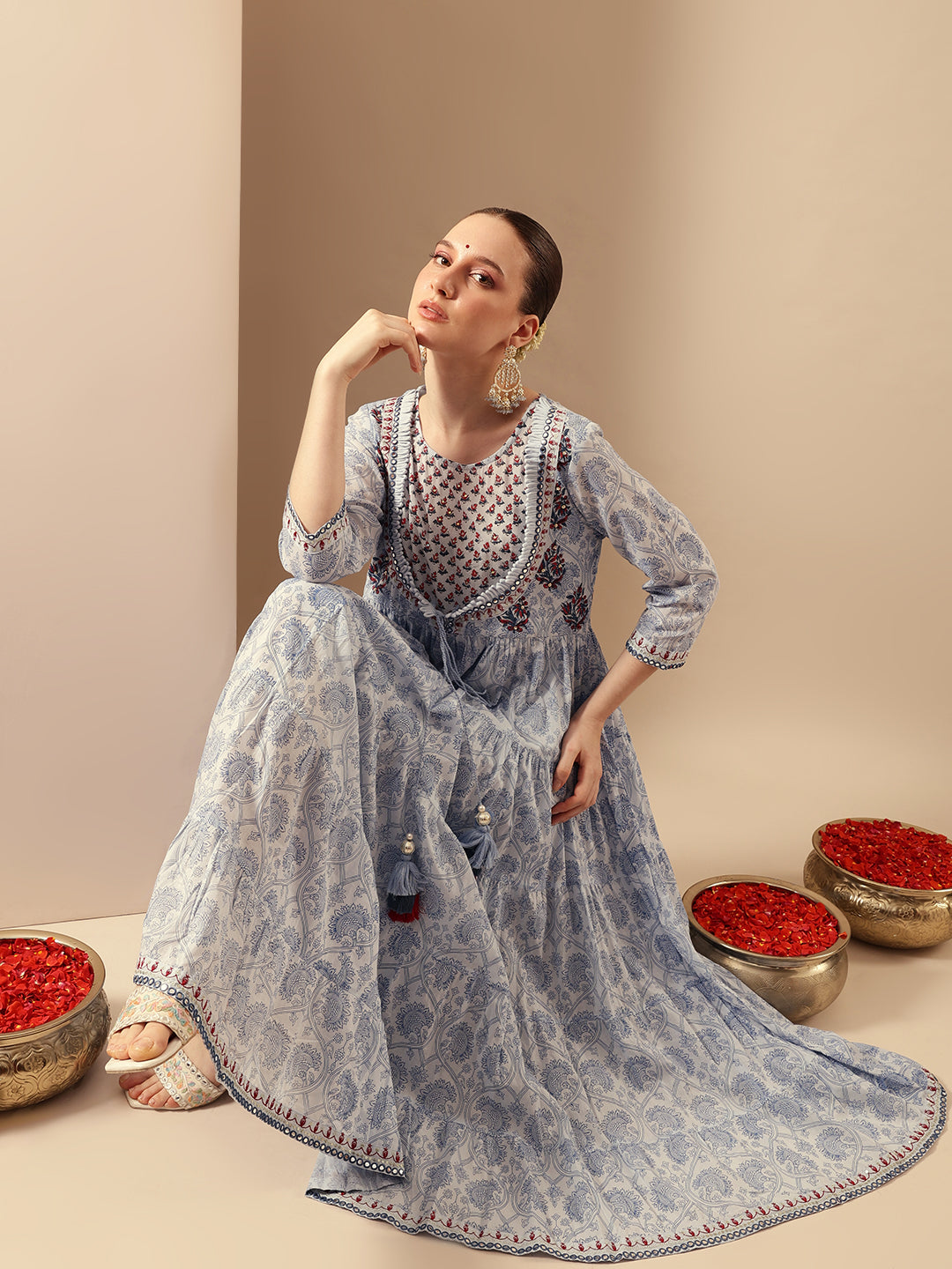 Comfy Blue Flared Dresses
