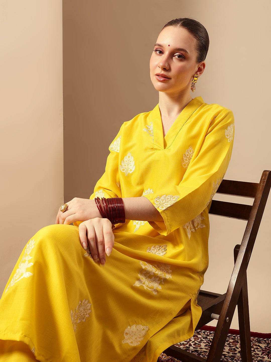 Graceful Avacado A Line Kurta Sets