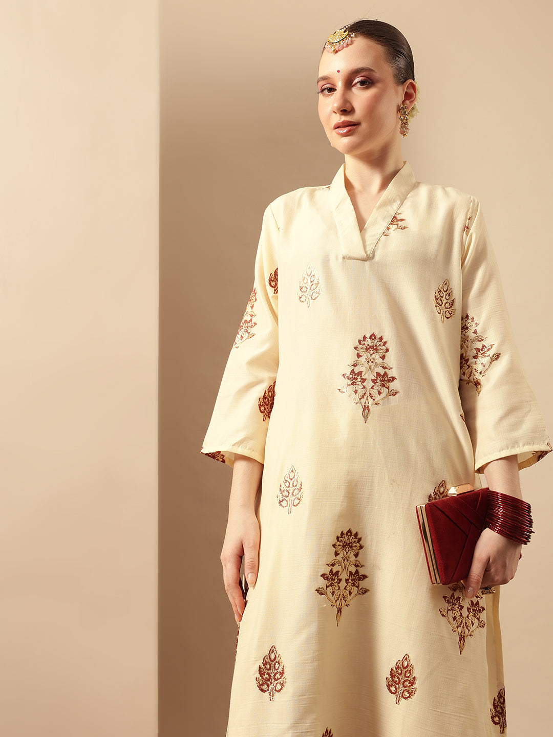 Graceful Natural A Line Kurta Sets