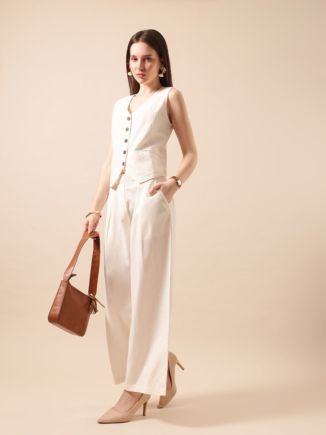 Comfy Natural Flared Trouser