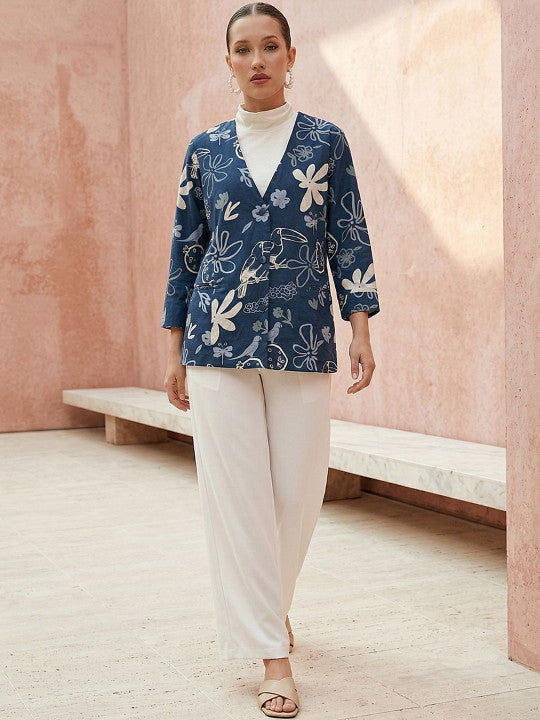 Comfy Indigo Pratidin Printed Kurtis