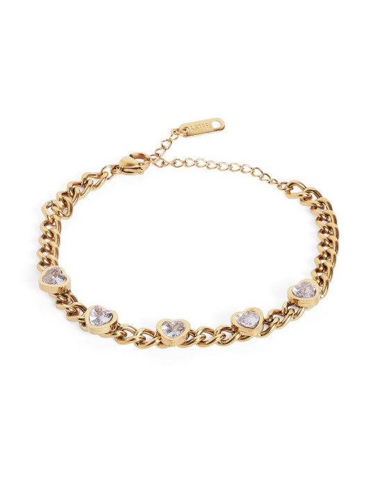 Ishin White Colour Gold Plated Artificial Stones And Beads Armlet