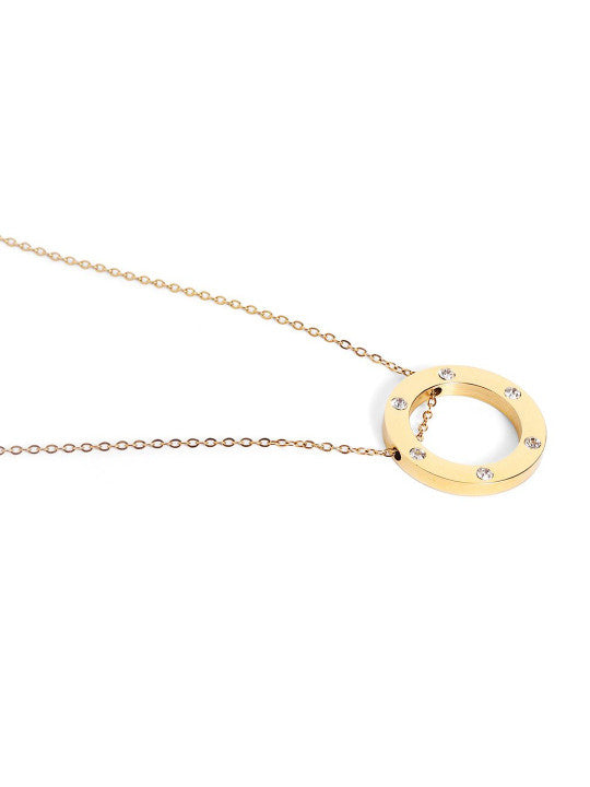 Ishin White  Colour Gold Plated Artificial Stones And Beads Chain