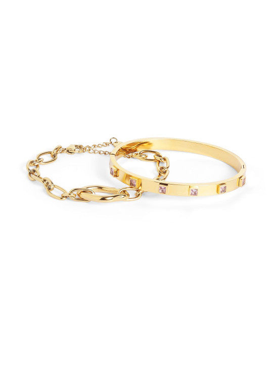 Ishin Gold Colour Gold Plated Artificial Stones And Beads Armlet