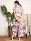 ISHIN Women Floral Printed Pure Cotton Top & Trouser With Shrug