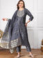 Ethnic Motifs Embroidered Straight Thread Work Kurta with Trousers & Dupatta