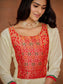 Woven Design Round Neck  Zari Straight Kurta with Trousers & Dupatta