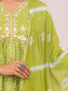 Leheriya Cotton A-line Side Tie-Up Kurta with Sharara & Tie and Dye Dupatta