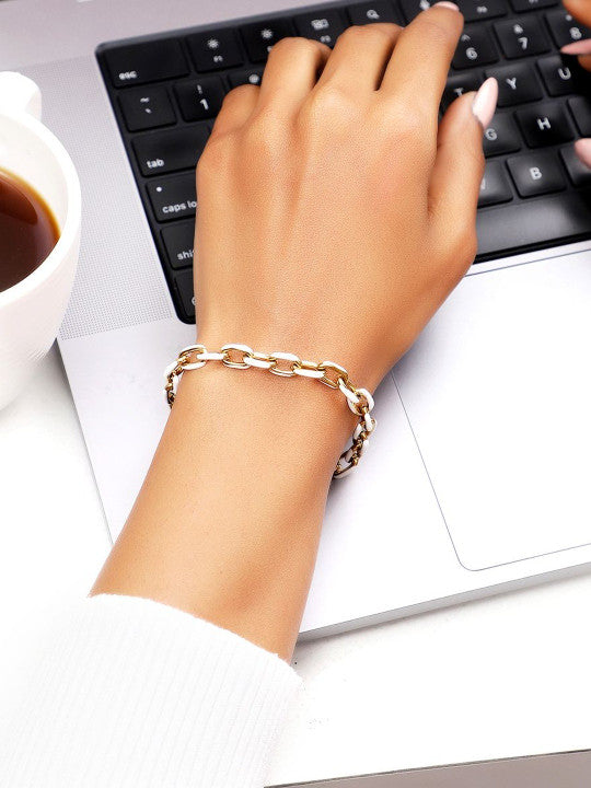 Ishin White Colour Gold Plated Artificial Stones And Beads Armlet