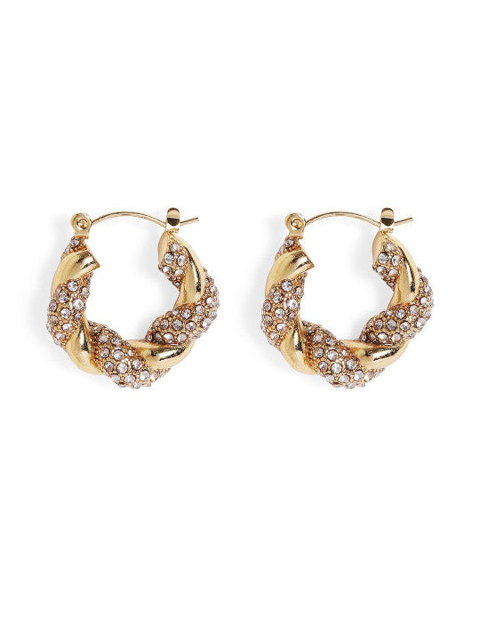 Ishin White Colour Gold Plated Artificial Stones And Beads Stud Earring