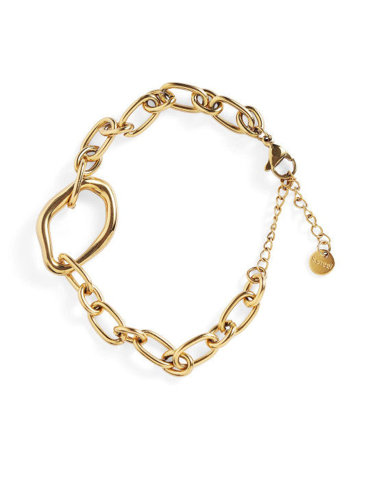 Ishin Gold Colour Gold Plated Artificial Stones And Beads Armlet