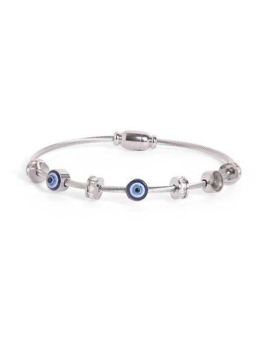 Ishin Blue Colour Gold Plated Artificial Stones And Beads Armlet