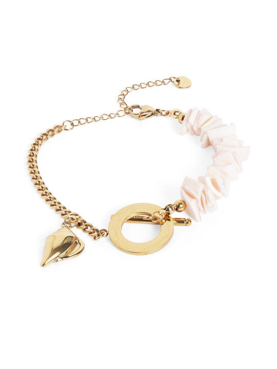 Ishin White Colour Gold Plated Artificial Stones And Beads Armlet