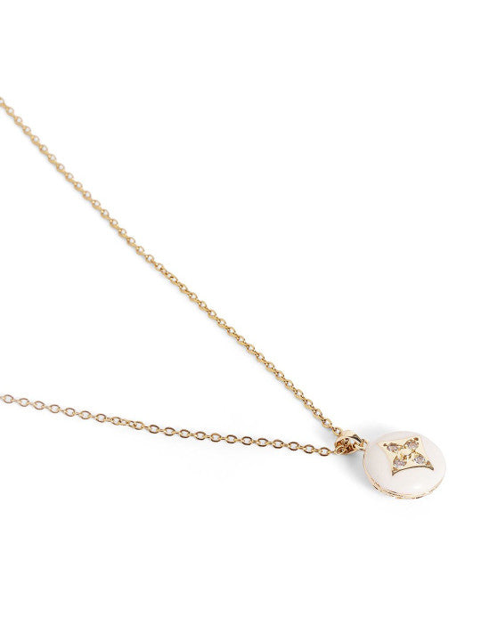 Ishin White  Colour Gold Plated Artificial Stones And Beads Chain