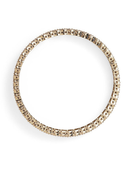 Ishin White Colour Gold Plated American Diamond Bangle