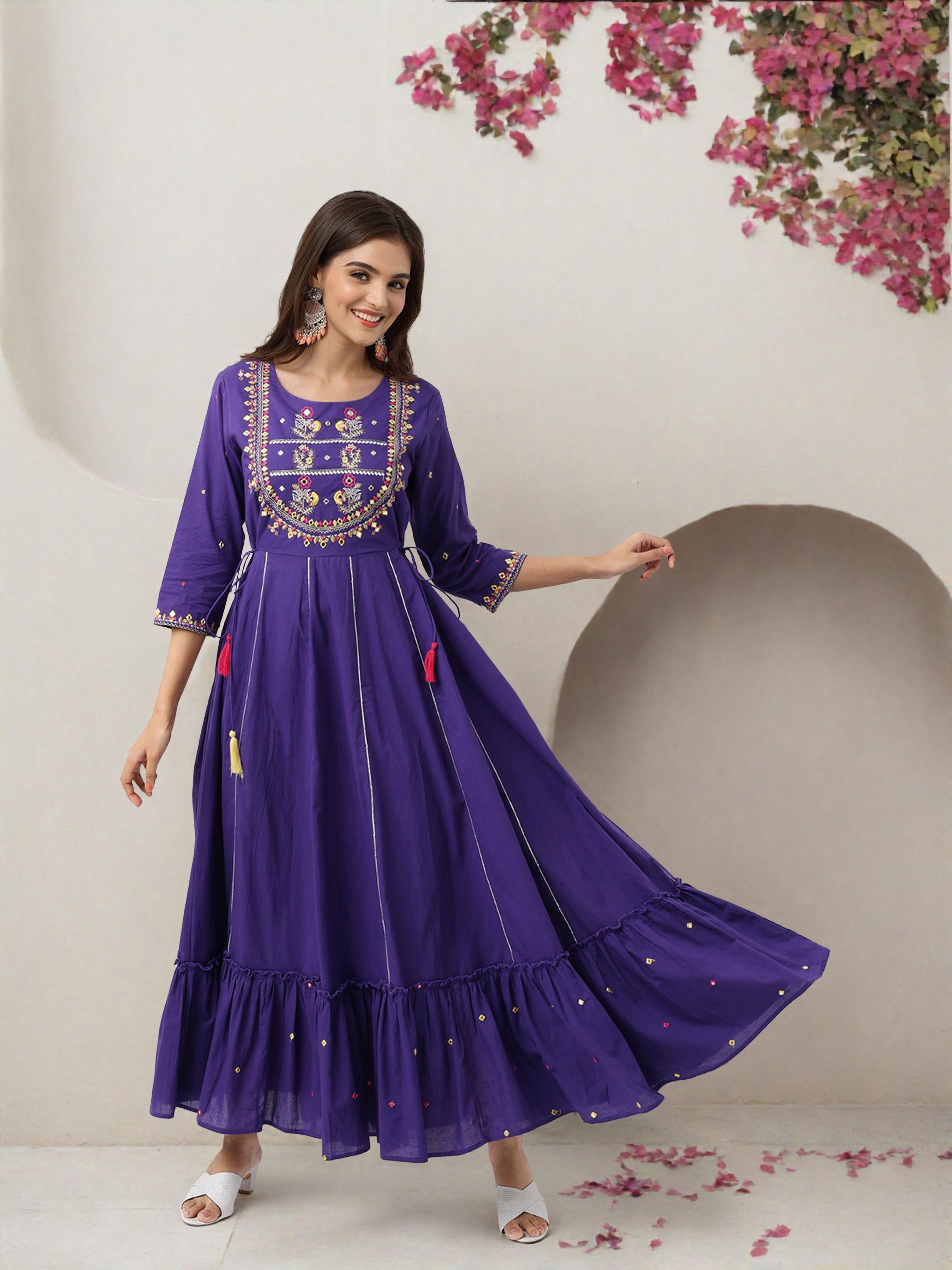 rich purple dress Satin Short-Sleeve Wrapped Waist Maxi Dress in Purple