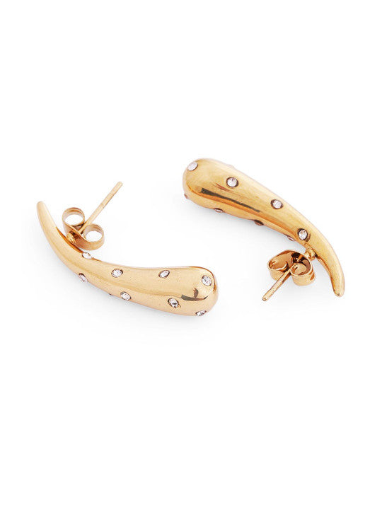 Ishin Gold Colour Gold Plated Stud Earring