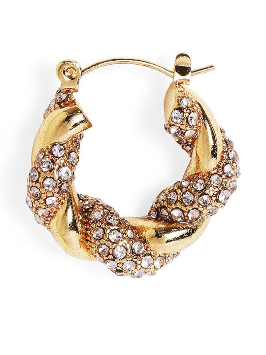 Ishin White Colour Gold Plated Artificial Stones And Beads Stud Earring