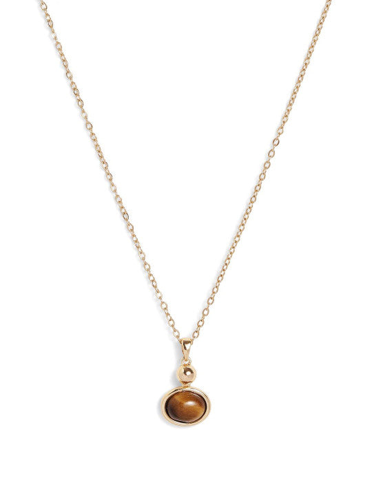 Ishin Brown  Colour Gold Plated Artificial Stones And Beads Chain