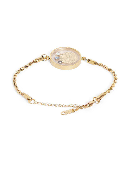 Ishin Multi Colour Gold Plated Artificial Stones And Beads Armlet