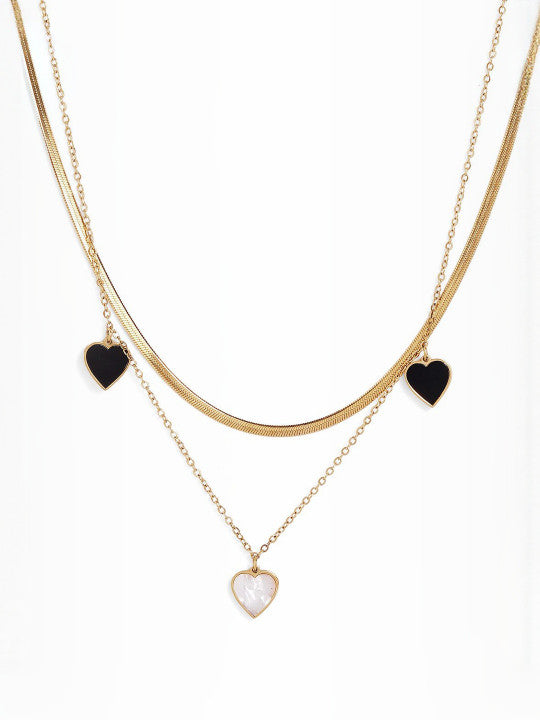 Ishin Black  Colour Gold Plated Artificial Stones And Beads Chain