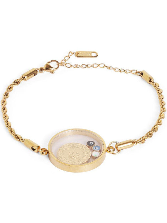 Ishin Multi Colour Gold Plated Artificial Stones And Beads Armlet