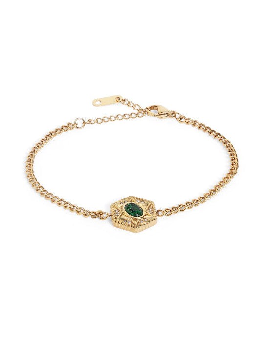 Ishin Multi Colour Gold Plated Artificial Stones And Beads Armlet