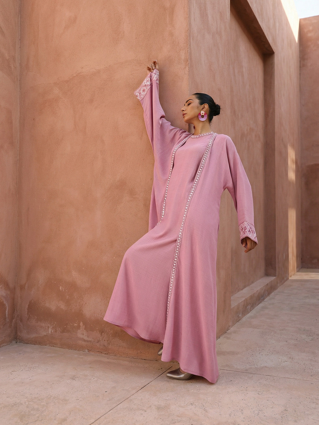Rich Pink Relaxed Abaya