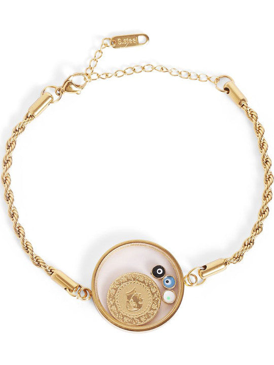 Ishin Multi Colour Gold Plated Artificial Stones And Beads Armlet