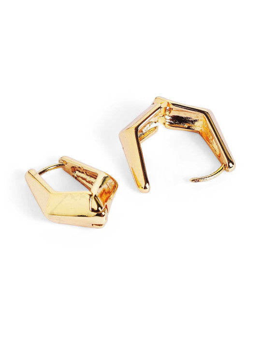 Ishin Gold Colour Gold Plated Stud Earring