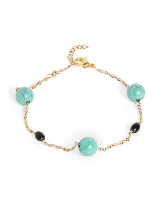Ishin Multi Colour Gold Plated Artificial Stones And Beads Armlet