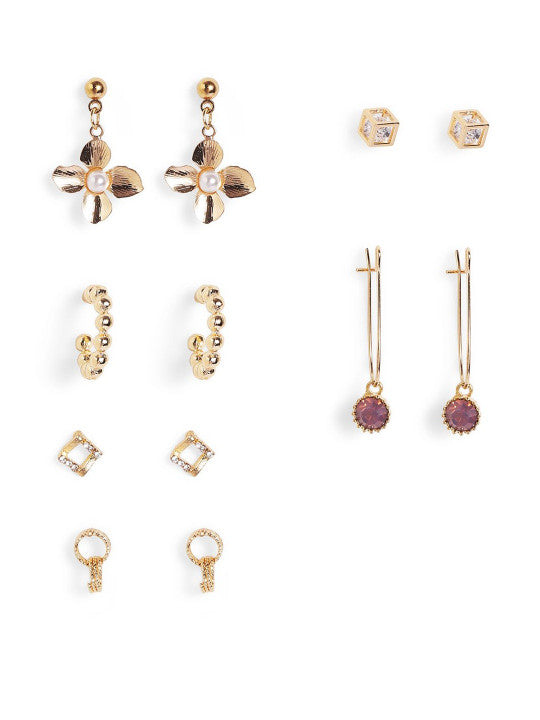 Ishin Gold Colour Gold Plated Stud Earring