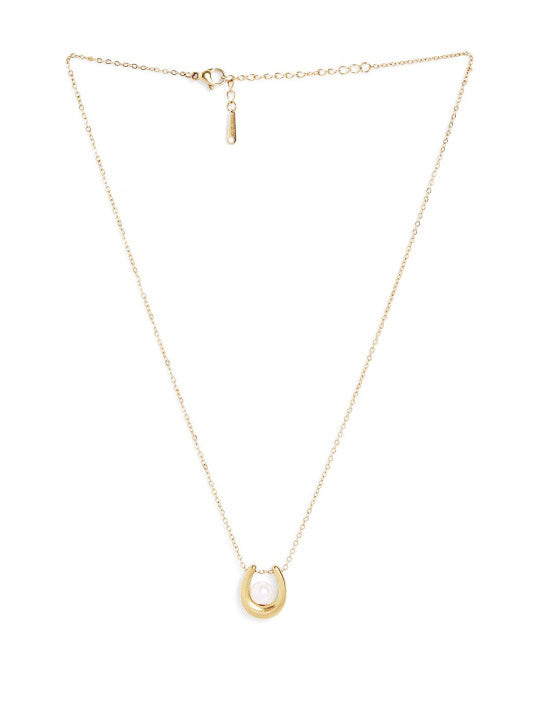 Ishin White  Colour Gold Plated Pearl Chain