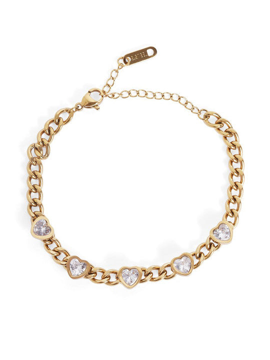 Ishin White Colour Gold Plated Artificial Stones And Beads Armlet