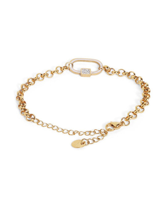Ishin White Colour Gold Plated Artificial Stones And Beads Armlet