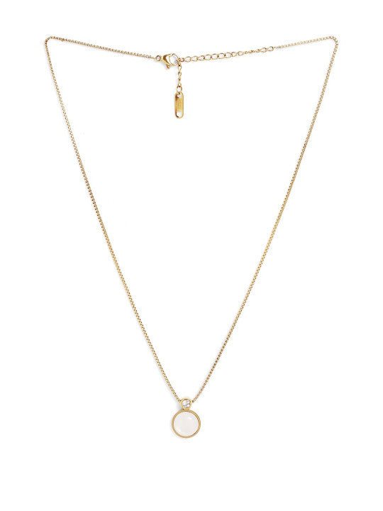 Ishin White  Colour Gold Plated Pearl Chain